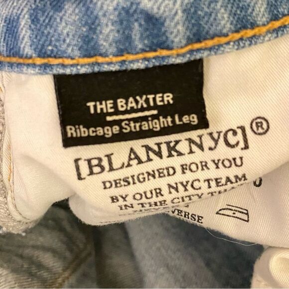 Blank NYC The Baxter Ribcage Straight Leg Denim Jeans Womens Size 27 High Rise - Picture 6 of 8